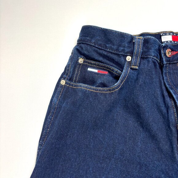 Vintage Tommy Hilfiger Y2K Carpenter Dark Wash Jeans Blue Sz 31x30 (Tag 30x32) - Picture 3 of 7